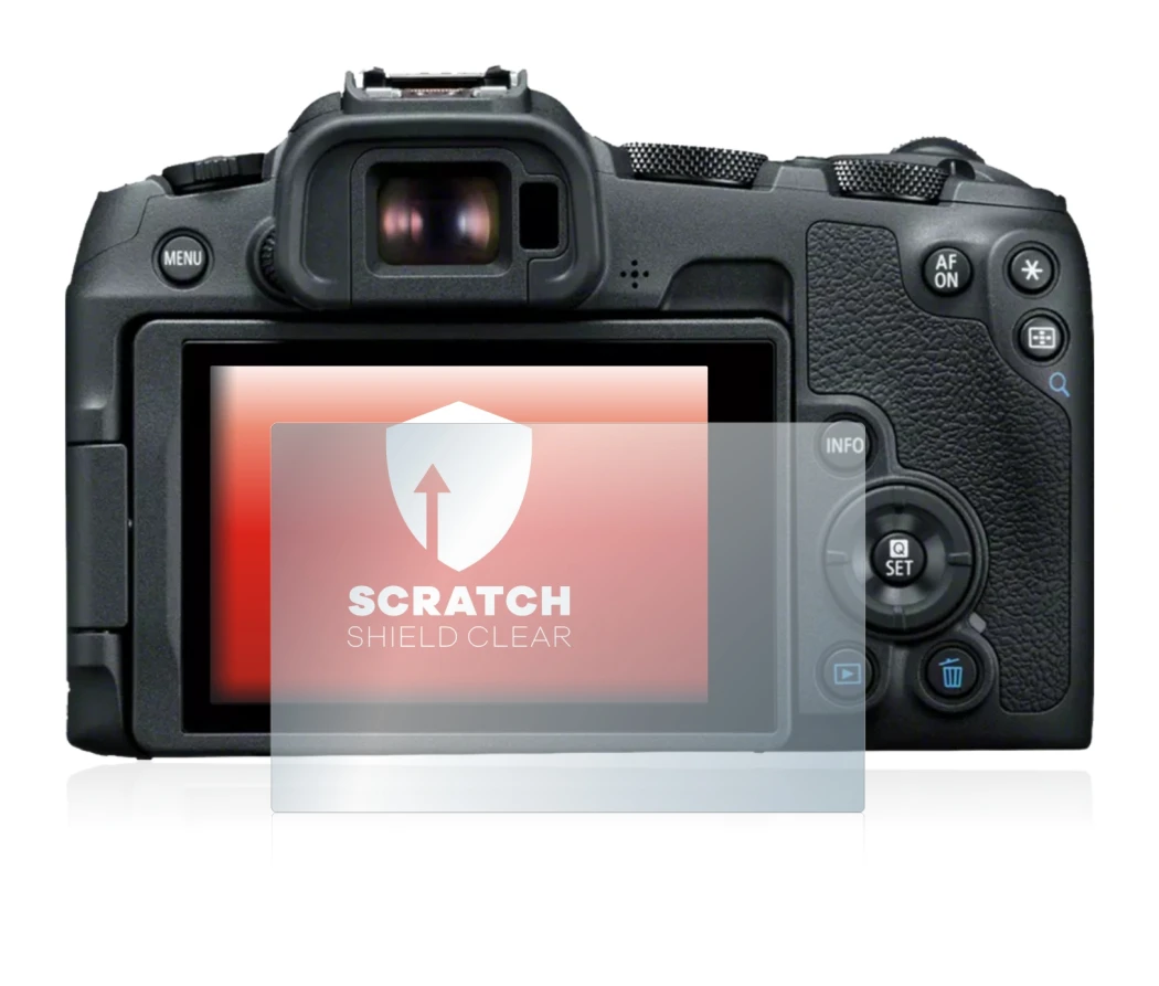 Image de l'appareil Canon EOS R8 avec une grande variété de protections d'écran.