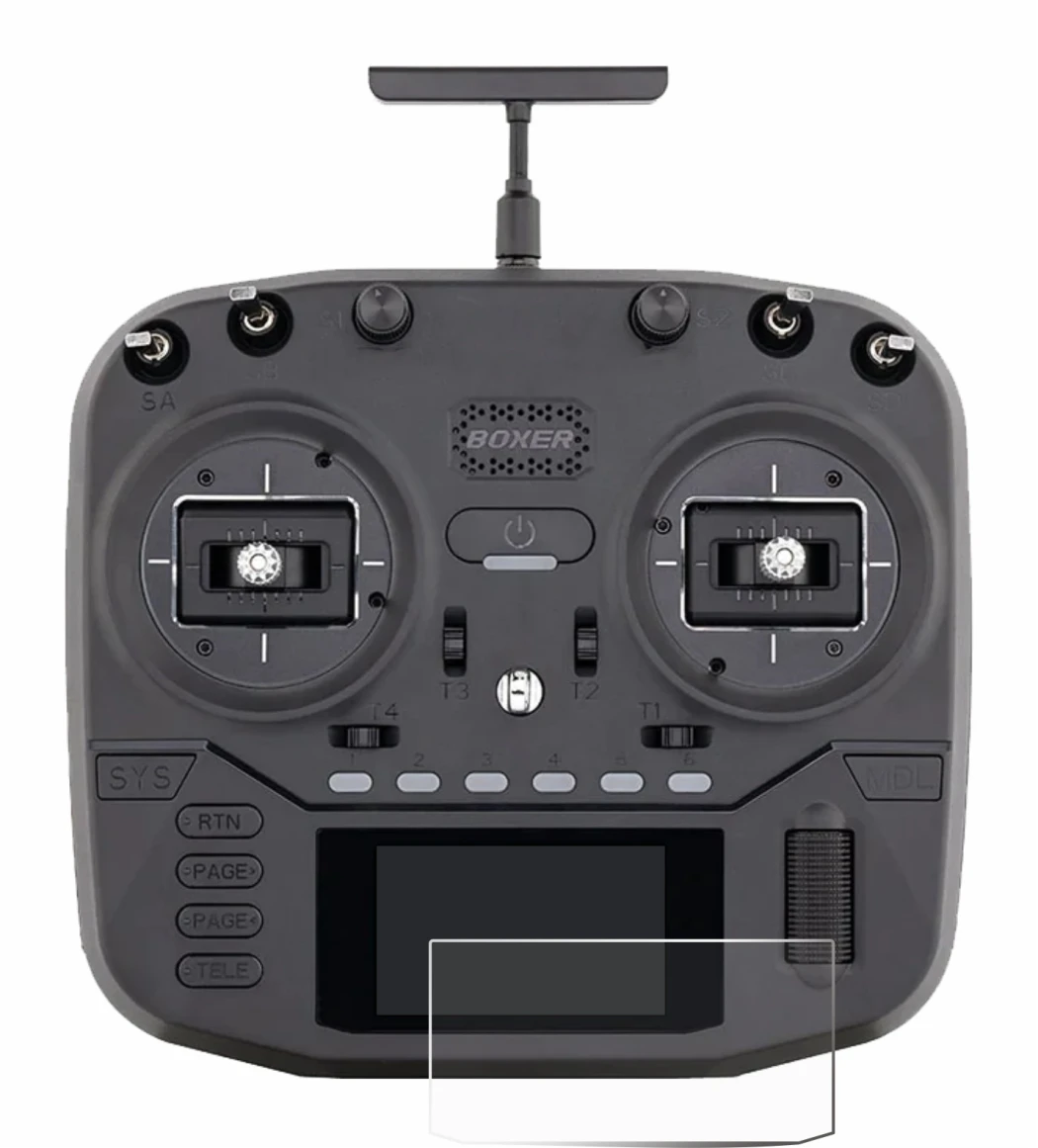 Image de l'appareil Radiomaster Boxer avec une grande variété de protections d'écran.