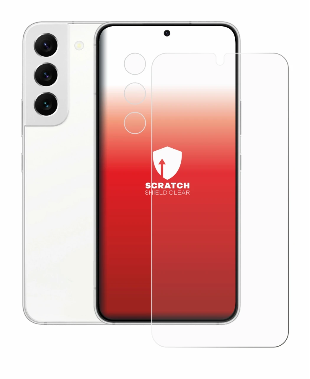 Image de l'appareil Samsung Galaxy S22 Enterprise Edition (Avant+Caméra) avec une grande variété de protections d'écran.