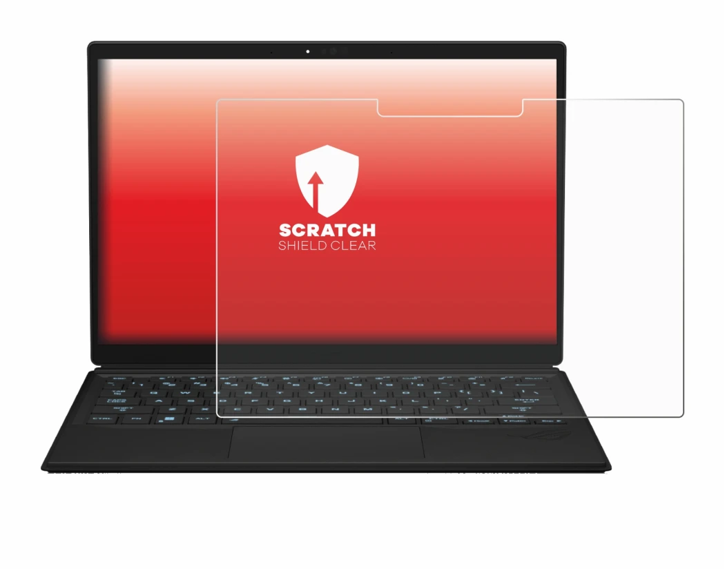 Image de l'appareil ASUS ROG Flow Z13 2023 avec une grande variété de protections d'écran.