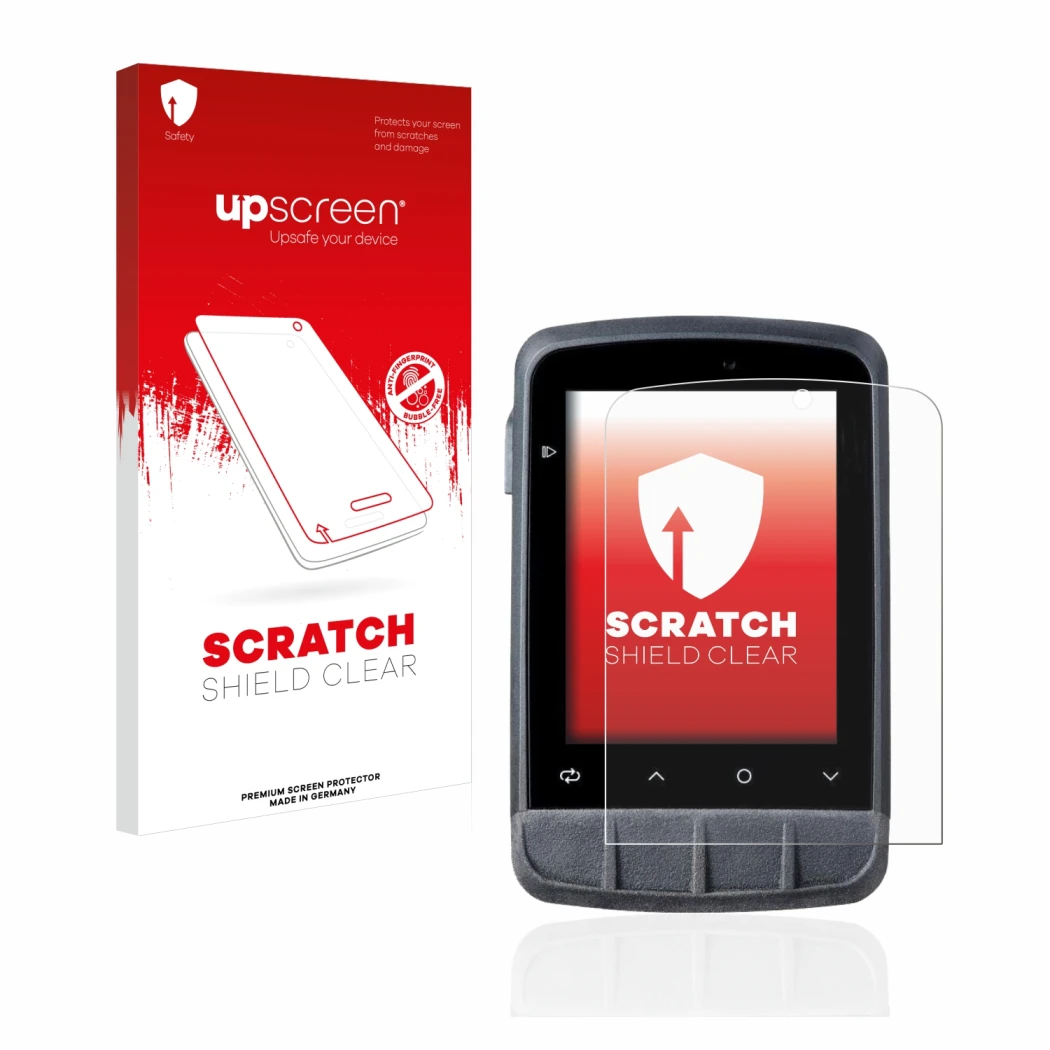 Face avant d’un emballage produit avec le logo de la marque upscreen. À côté, l’appareil Giant Dash L200 est représenté avec l