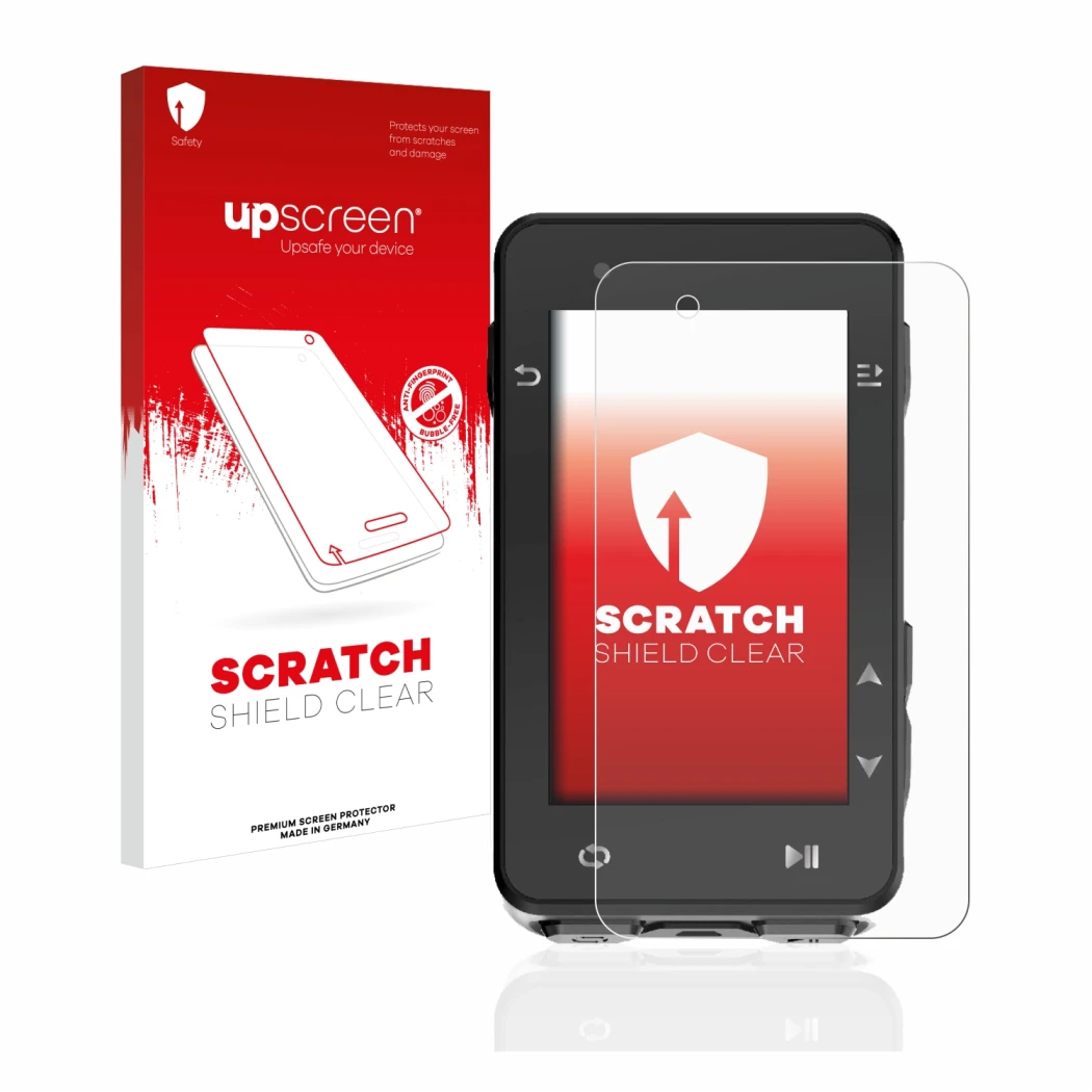 Face avant d’un emballage produit avec le logo de la marque upscreen. À côté, l’appareil iGPSPORT iGS630 est représenté avec l
