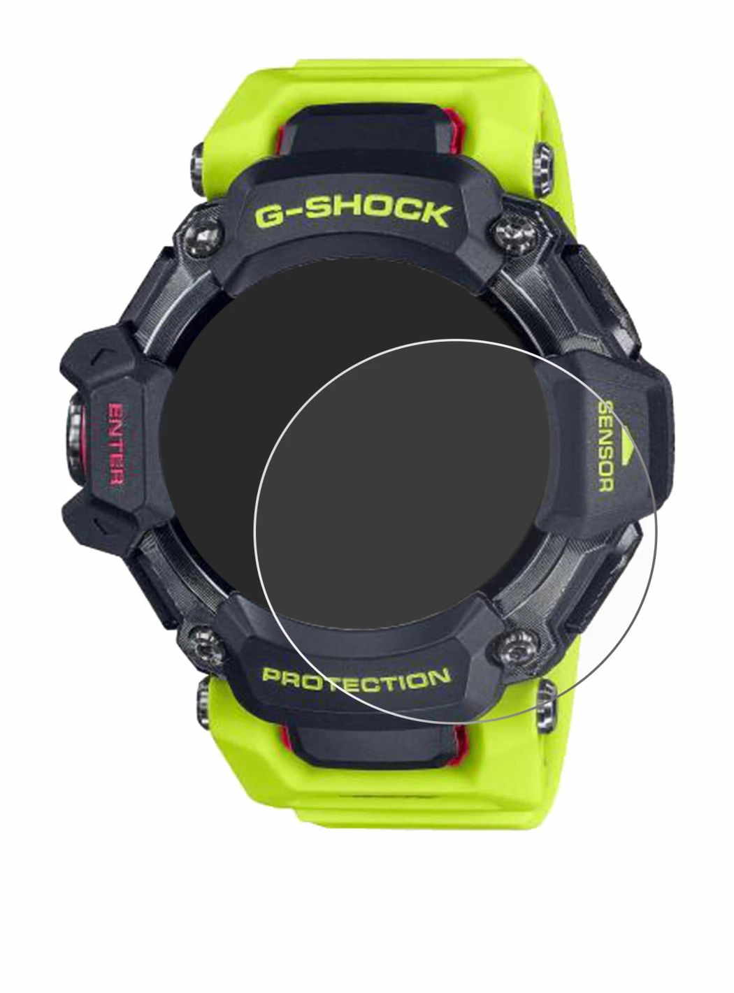 Image de l'appareil Casio G-Shock GBD-H2000 avec une grande variété de protections d'écran.