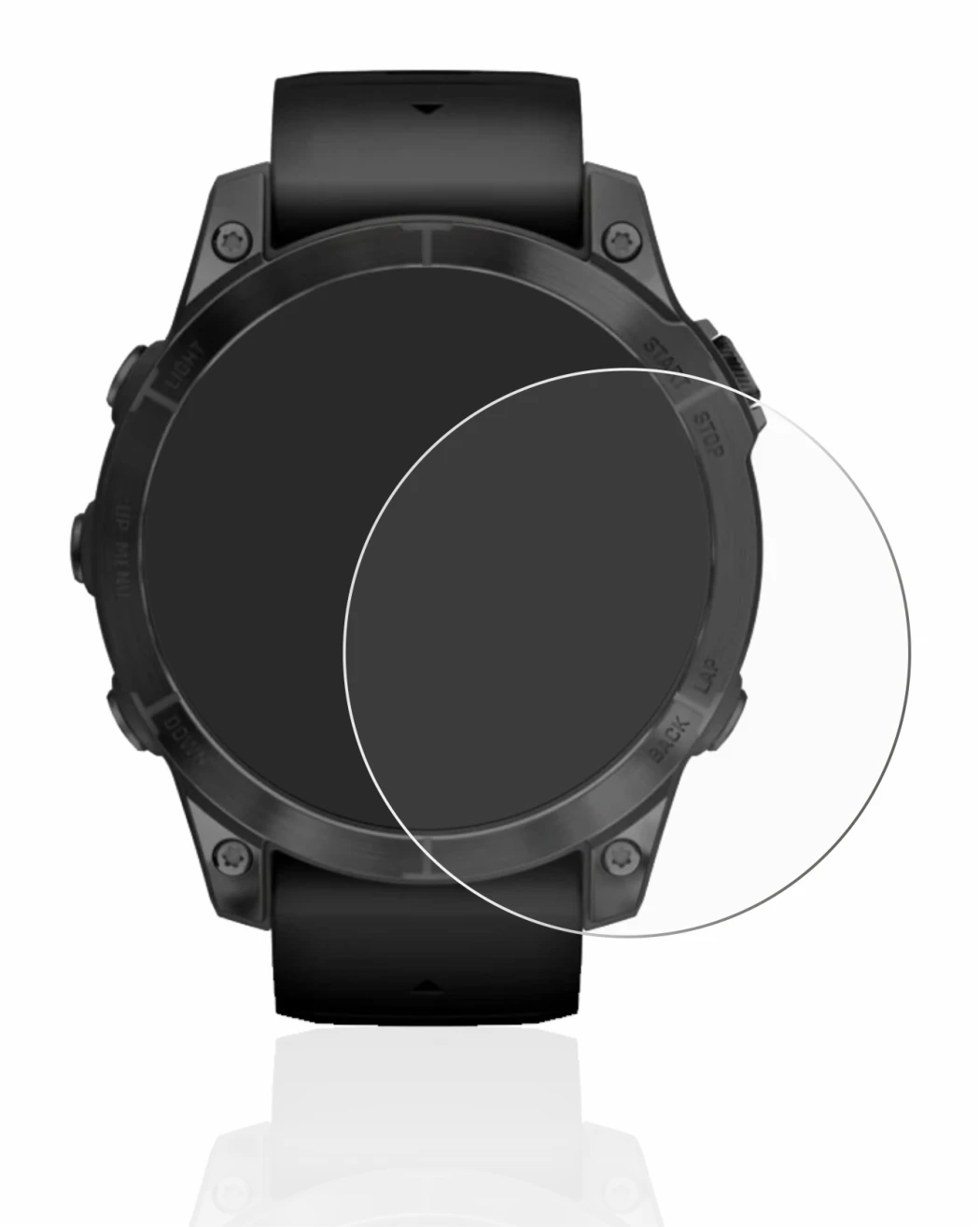 Image de l'appareil Garmin Epix Pro (Gen 2) (47 mm) avec une grande variété de protections d'écran.