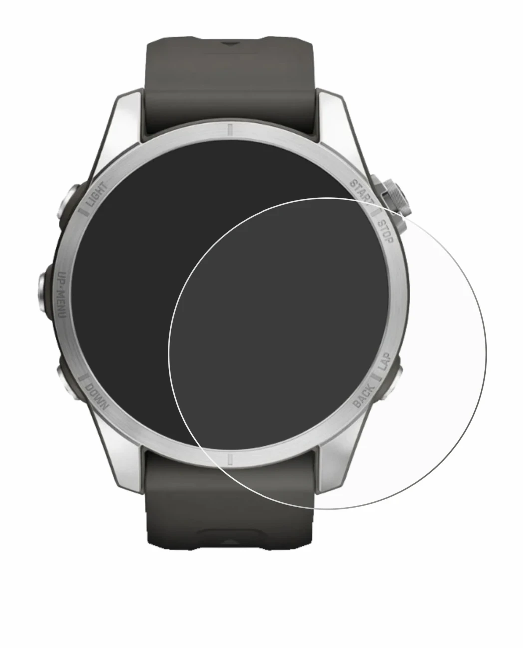 Image de l'appareil Garmin Fenix 7S Pro Solar (42 mm) avec une grande variété de protections d'écran.