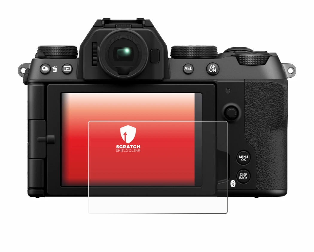 Image de l'appareil Fujifilm X-S20 avec une grande variété de protections d'écran.