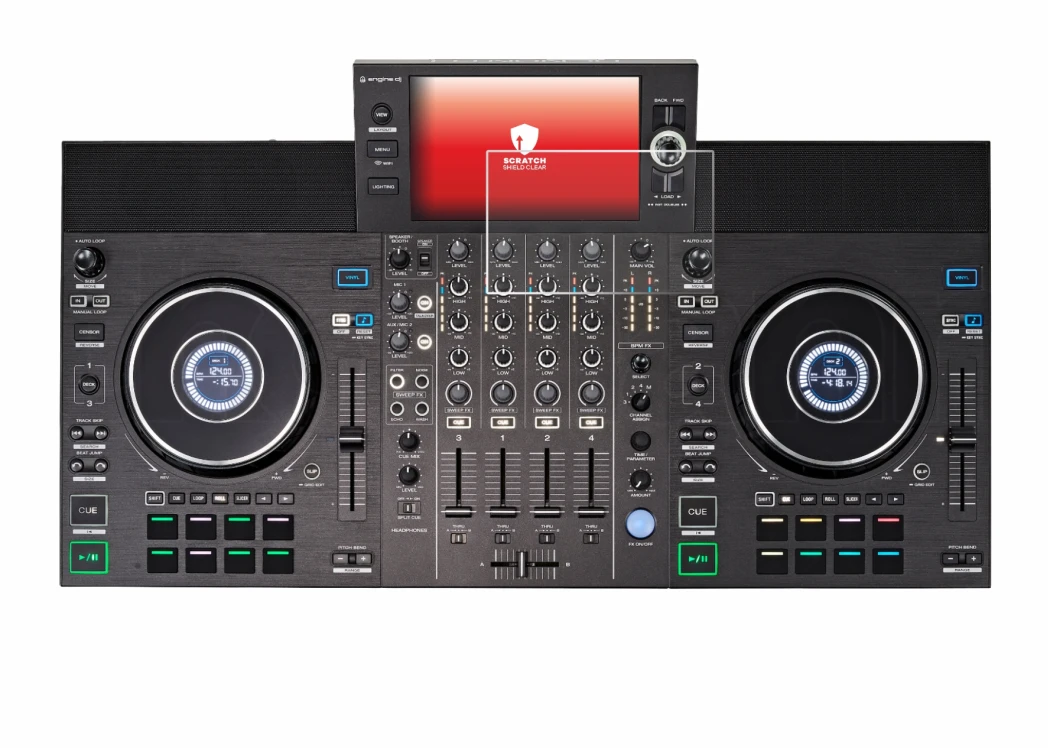 Image de l'appareil Denon DJ SC LIVE 4 avec une grande variété de protections d'écran.