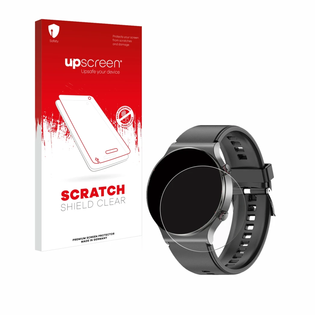 Face avant d’un emballage produit avec le logo de la marque upscreen. À côté, l’appareil Kardena Care Pro 2 (rond) est représe