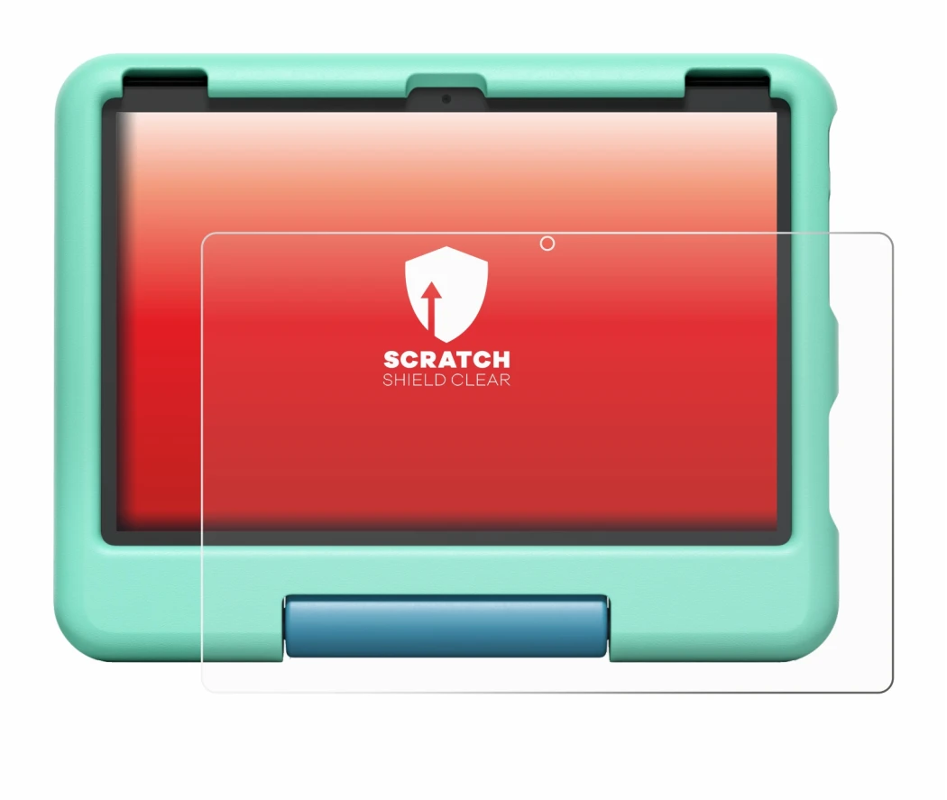 Image de l'appareil Amazon Fire HD 10 Kids 2023 avec une grande variété de protections d'écran.