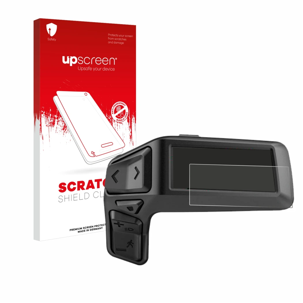 Face avant d’un emballage produit avec le logo de la marque upscreen. À côté, l’appareil Bosch Purion 200 est représenté avec 