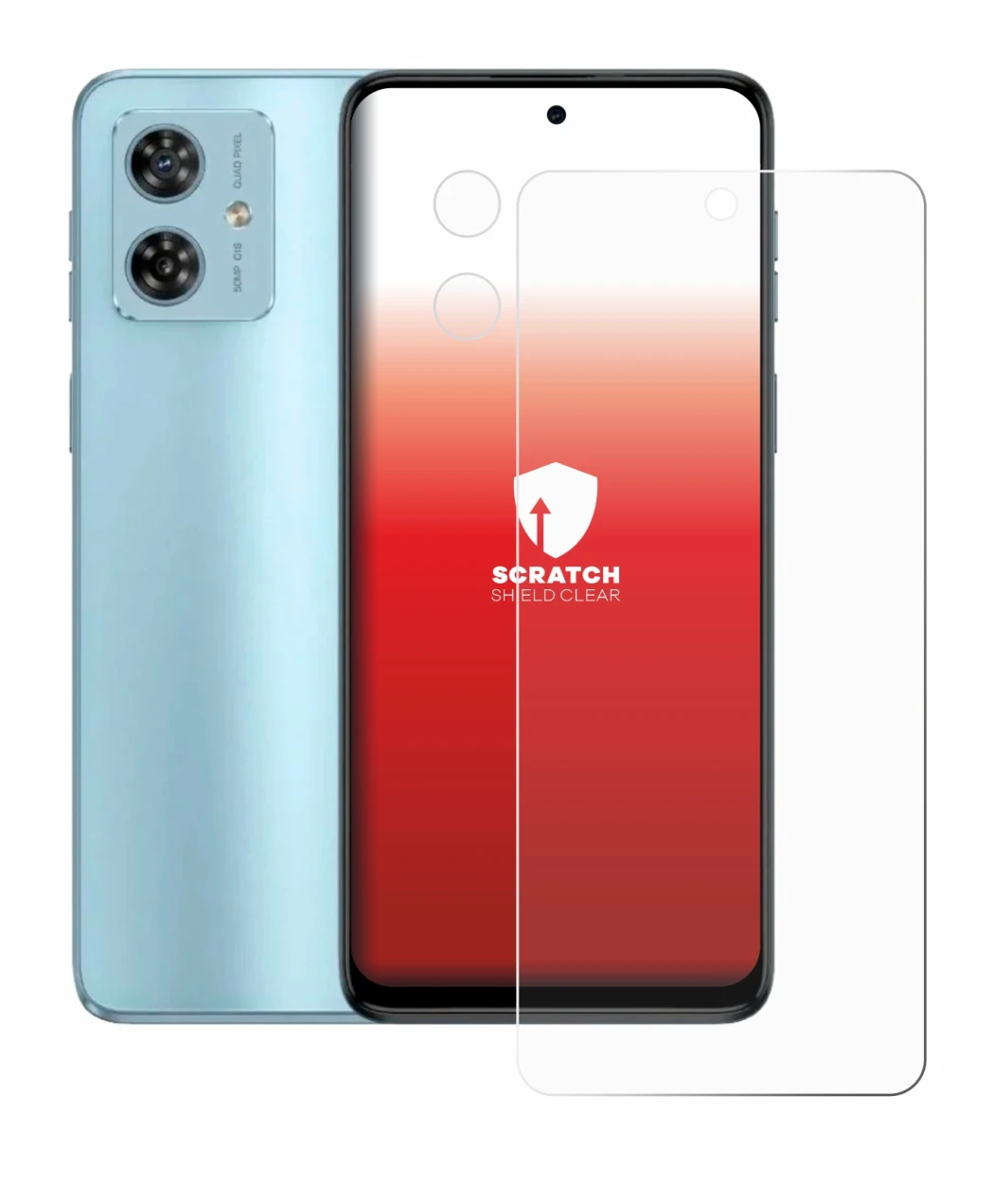 Image de l'appareil Motorola Moto G54 (Avant+Caméra) avec une grande variété de protections d'écran.