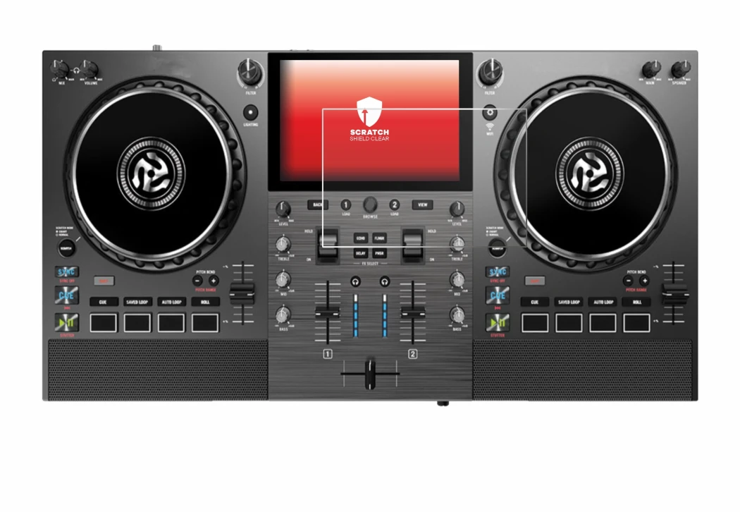 Image de l'appareil Numark Mixstream Pro Go avec une grande variété de protections d'écran.