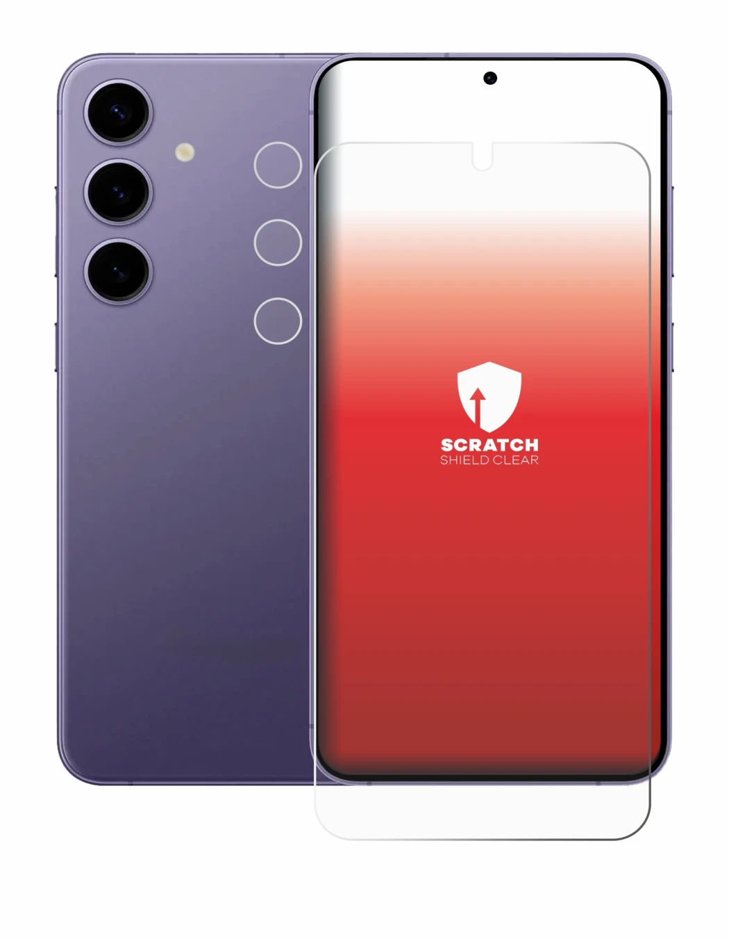 Image de l'appareil Samsung Galaxy S24 Plus (Avant+Caméra) avec une grande variété de protections d'écran.