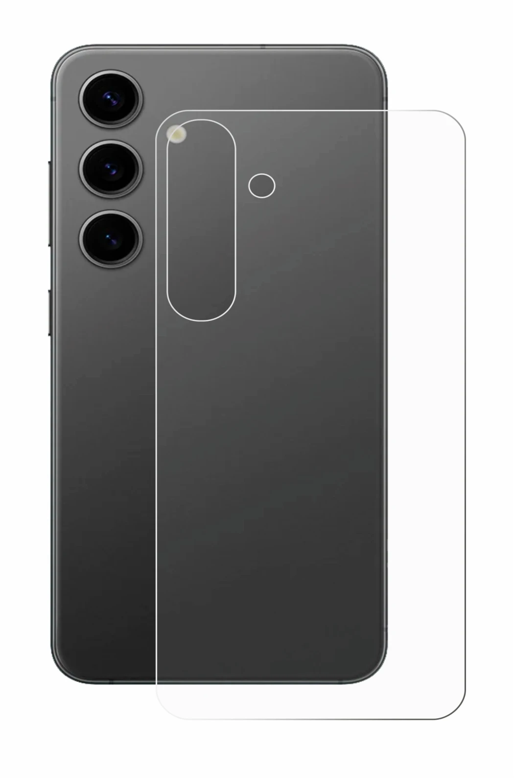 Image de l'appareil Samsung Galaxy S24 Plus (Arrière) avec une grande variété de protections d'écran.