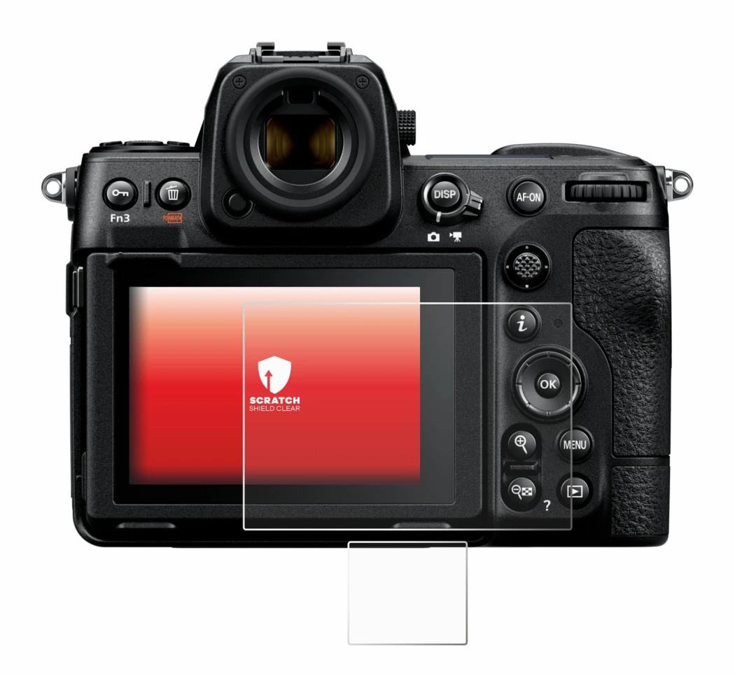 Image de l'appareil Nikon Z 8 (Affichage + affichage des épaules) avec une grande variété de protections d'écran.