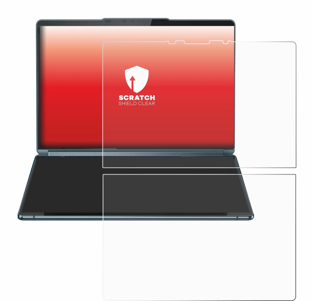 Image de l'appareil Lenovo Yoga Book 9i Gen 9 avec une grande variété de protections d'écran.