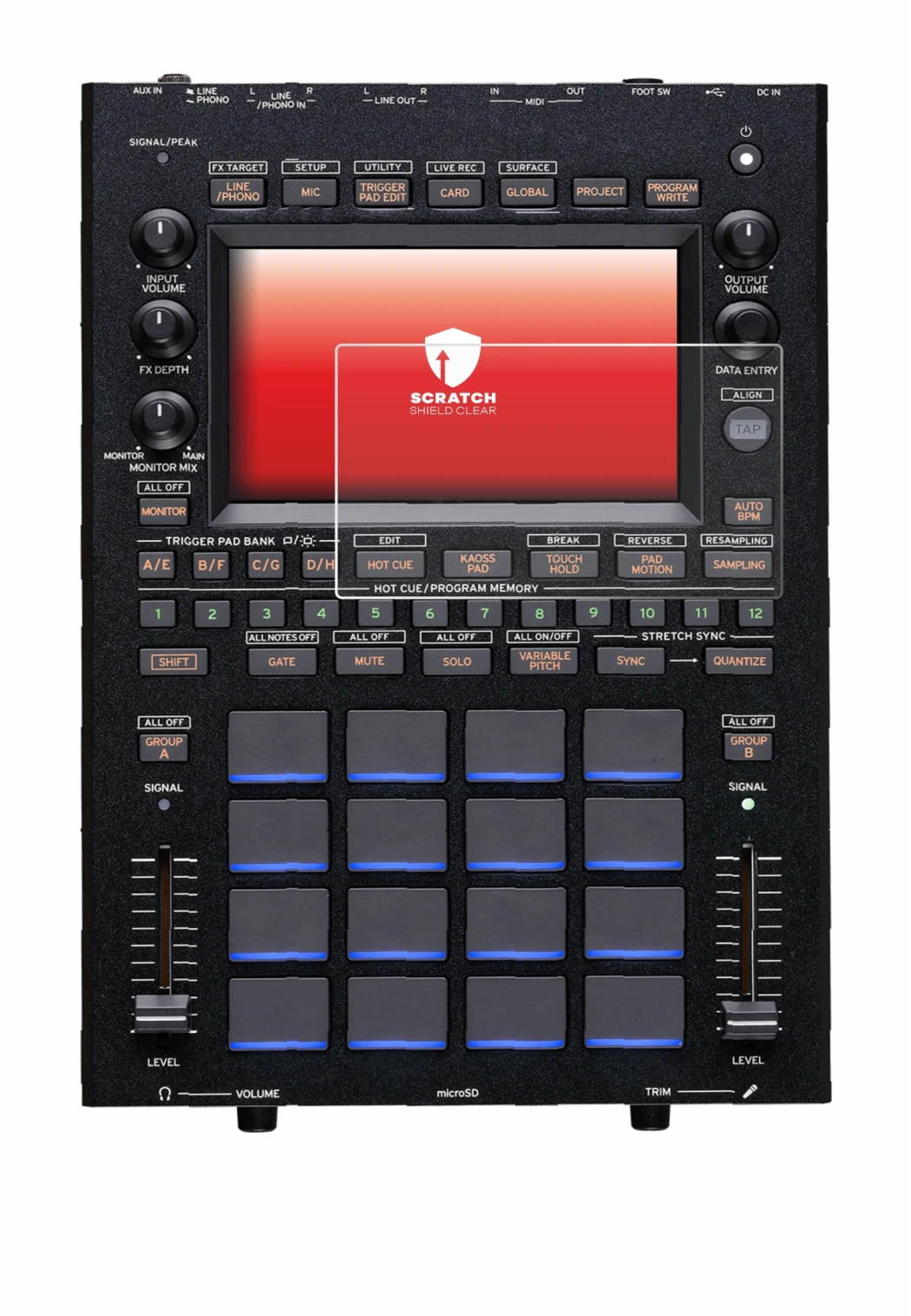 Image de l'appareil KORG KAOSS Replay avec une grande variété de protections d'écran.