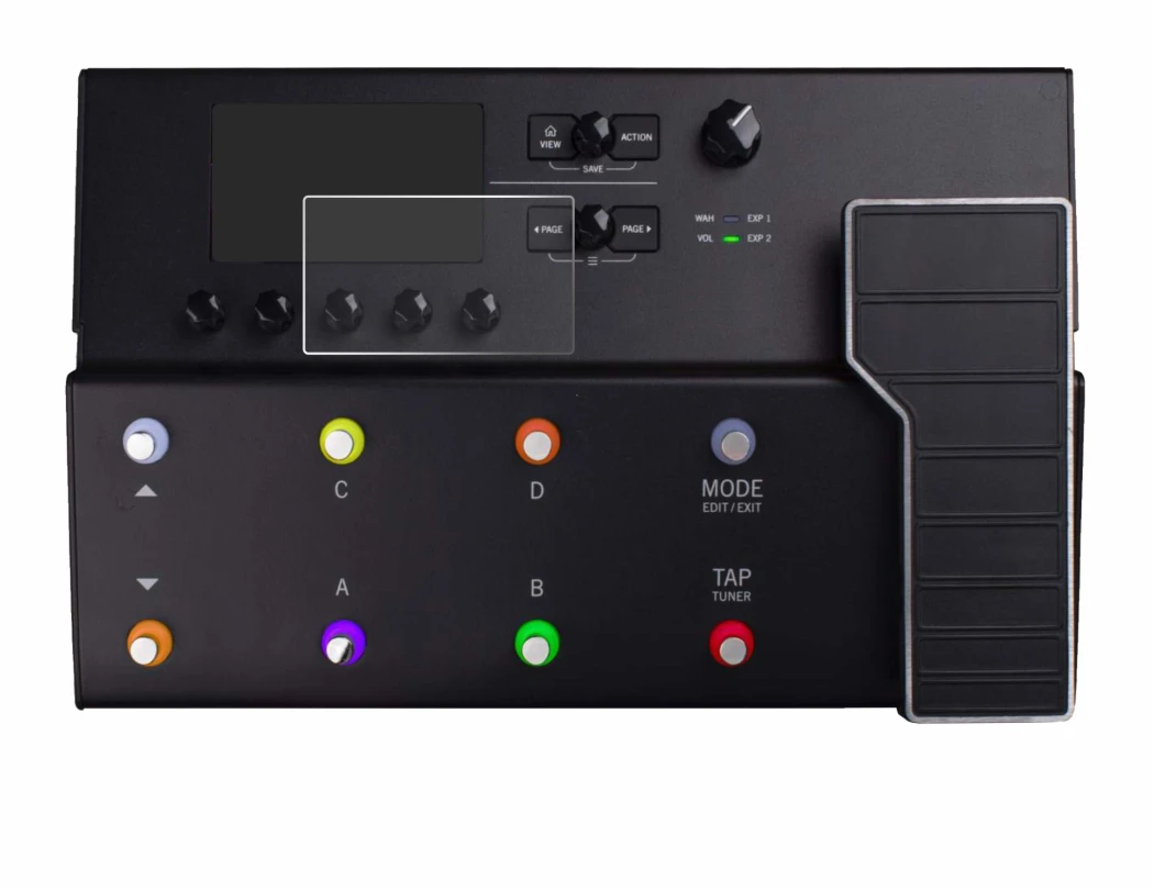 Image de l'appareil Line 6 POD GO avec une grande variété de protections d'écran.
