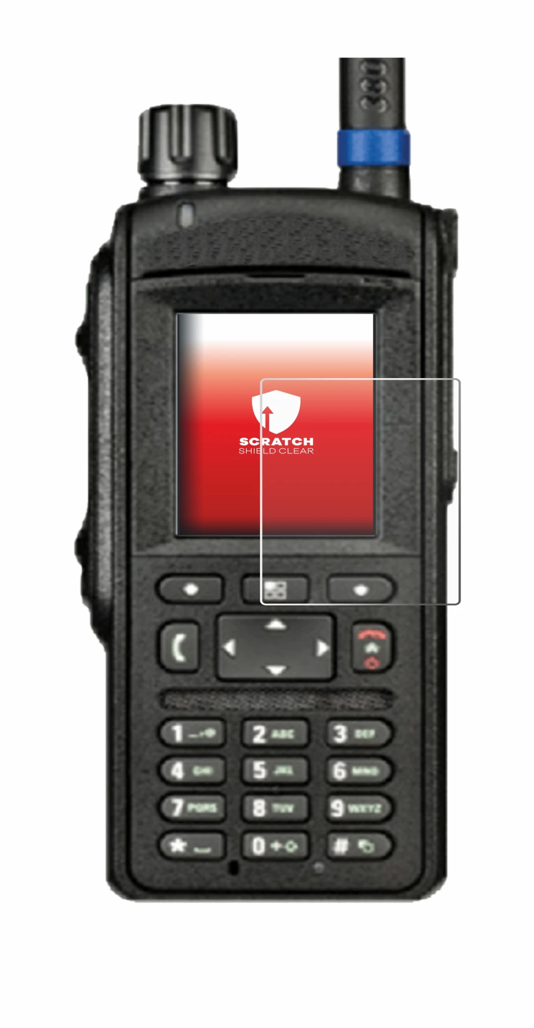 Image de l'appareil Motorola MTP6650 avec une grande variété de protections d'écran.