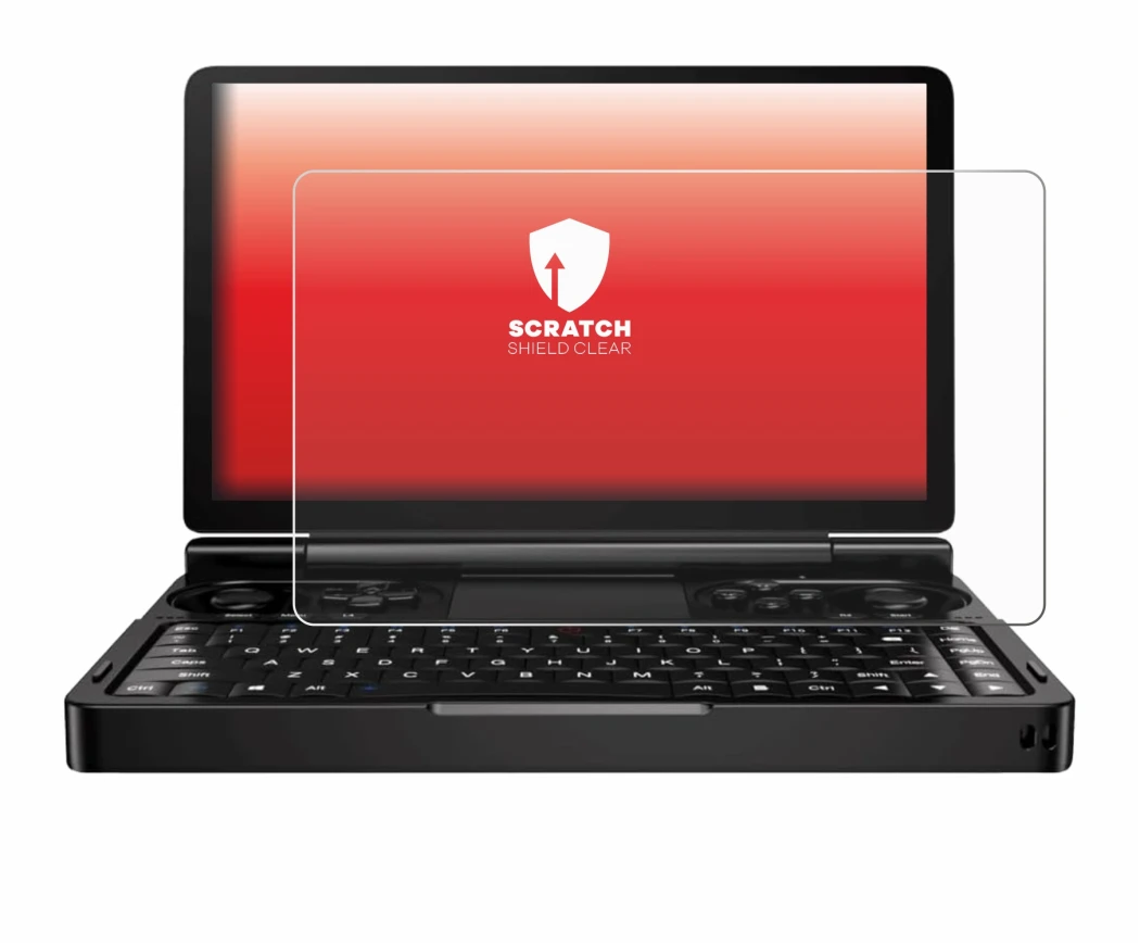 Image de l'appareil GPD Win Mini (2024) avec une grande variété de protections d'écran.