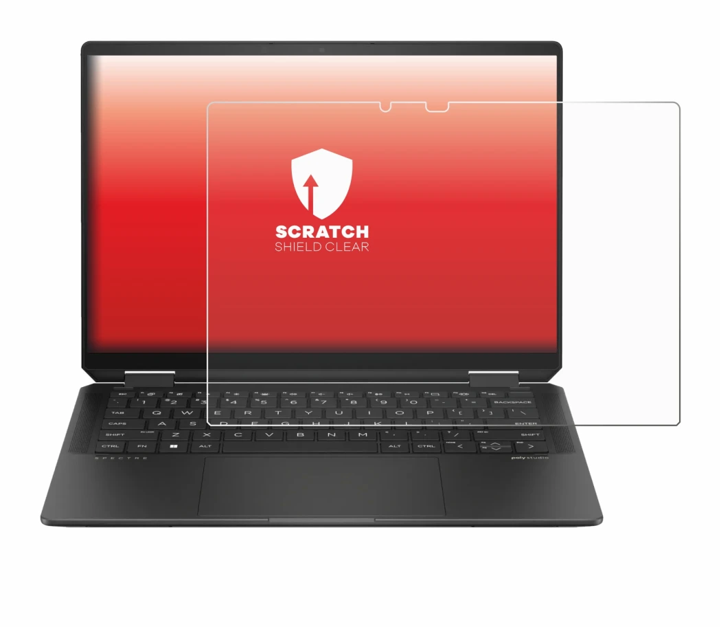 Image de l'appareil HP Spectre x360 (14-e) 2024 avec une grande variété de protections d'écran.