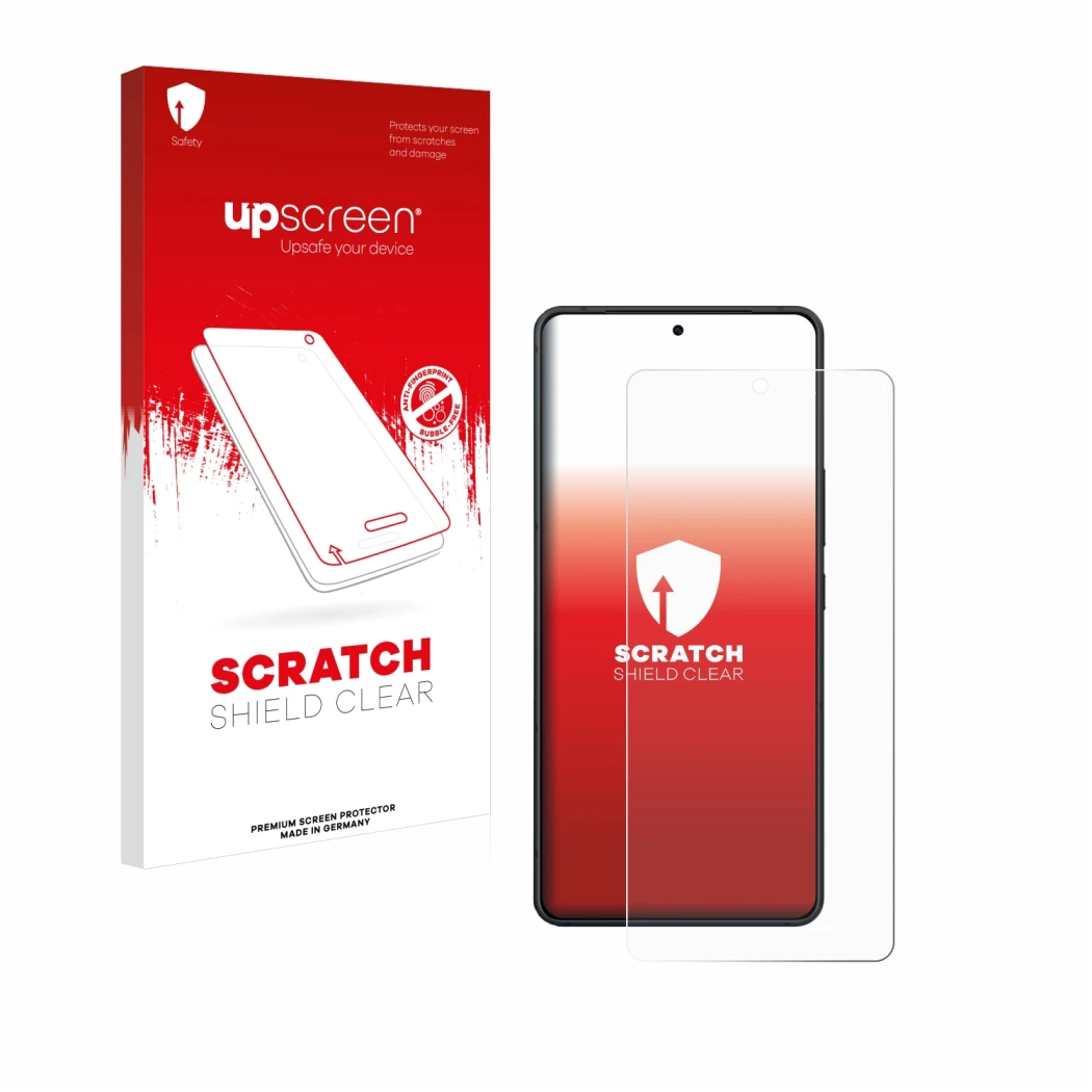Face avant d’un emballage produit avec le logo de la marque upscreen. À côté, l’appareil ASUS ZenFone 11 Ultra est représenté