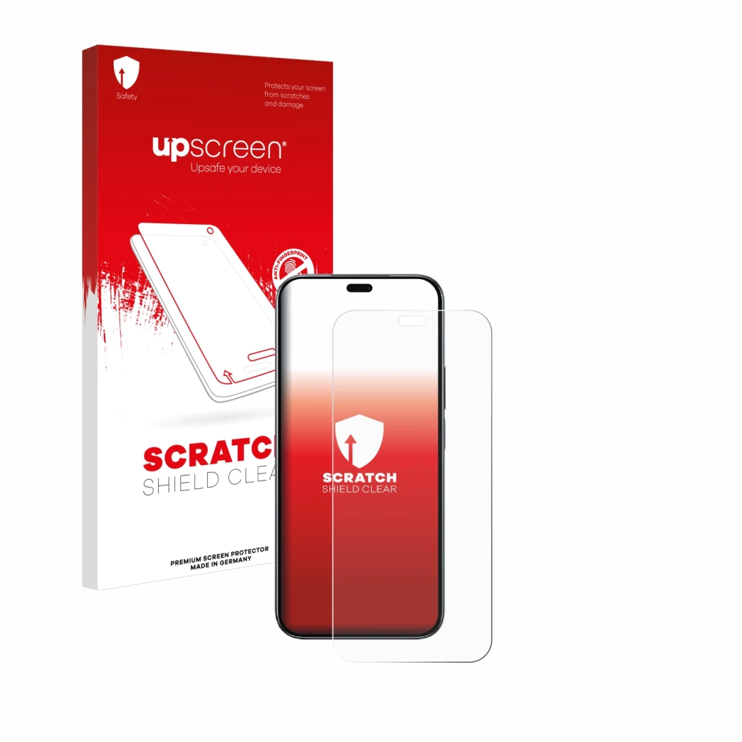 Face avant d’un emballage produit avec le logo de la marque upscreen. À côté, l’appareil Honor 200 Lite est représenté avec la
