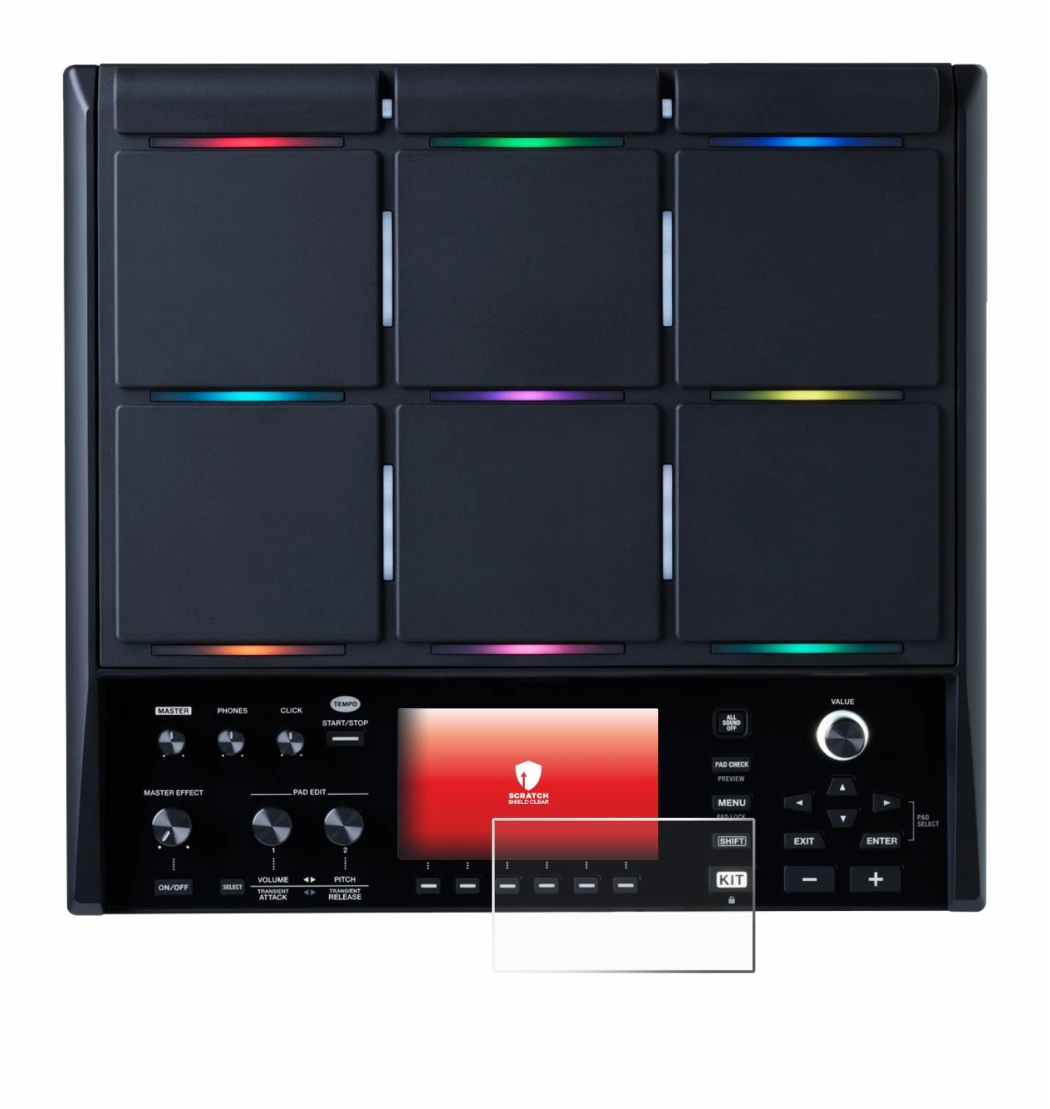 Image de l'appareil Roland SPD-SX PRO avec une grande variété de protections d'écran.