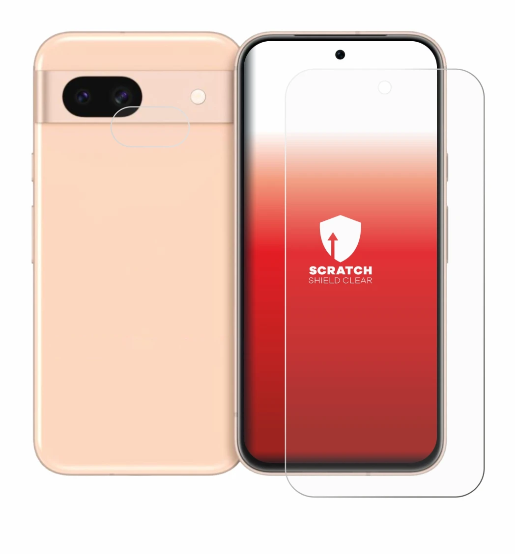 Image de l'appareil Google Pixel 8a (Avant+Caméra) avec une grande variété de protections d'écran.