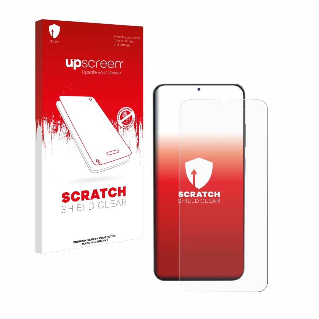 Face avant d’un emballage produit avec le logo de la marque upscreen. À côté, l’appareil Doogee N55 est représenté avec la pro