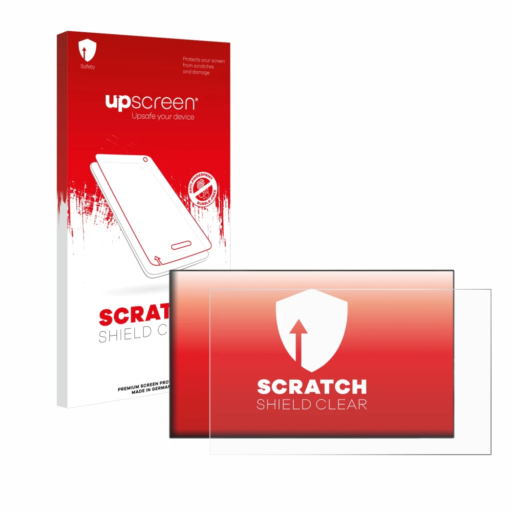 Face avant d’un emballage produit avec le logo de la marque upscreen. À côté, l’appareil Iiyama ProLite T2755MSC-B1 est représ