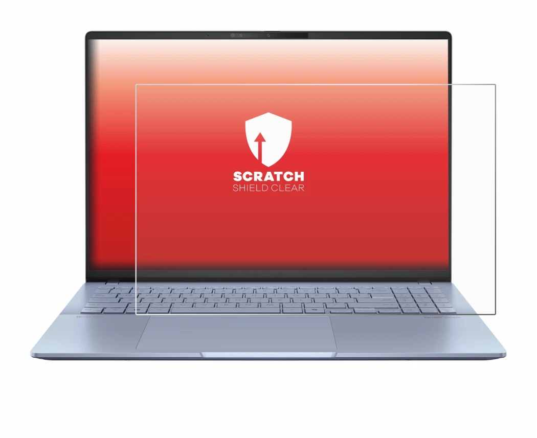 Image de l'appareil ASUS Vivobook S16 OLED S5606 avec une grande variété de protections d'écran.