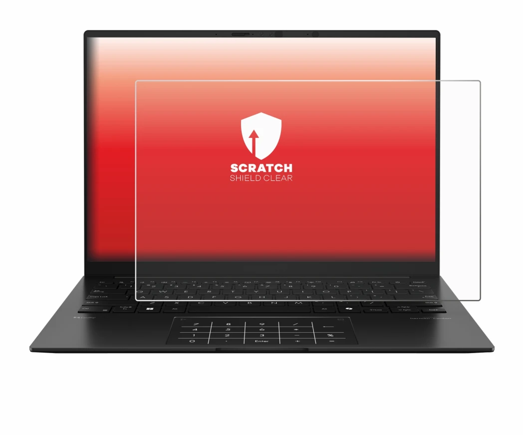 Image de l'appareil ASUS ZenBook 14 OLED UM3406 avec une grande variété de protections d'écran.