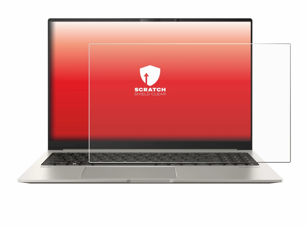 Image de l'appareil ASUS ZenBook 15 OLED UM3504 avec une grande variété de protections d'écran.