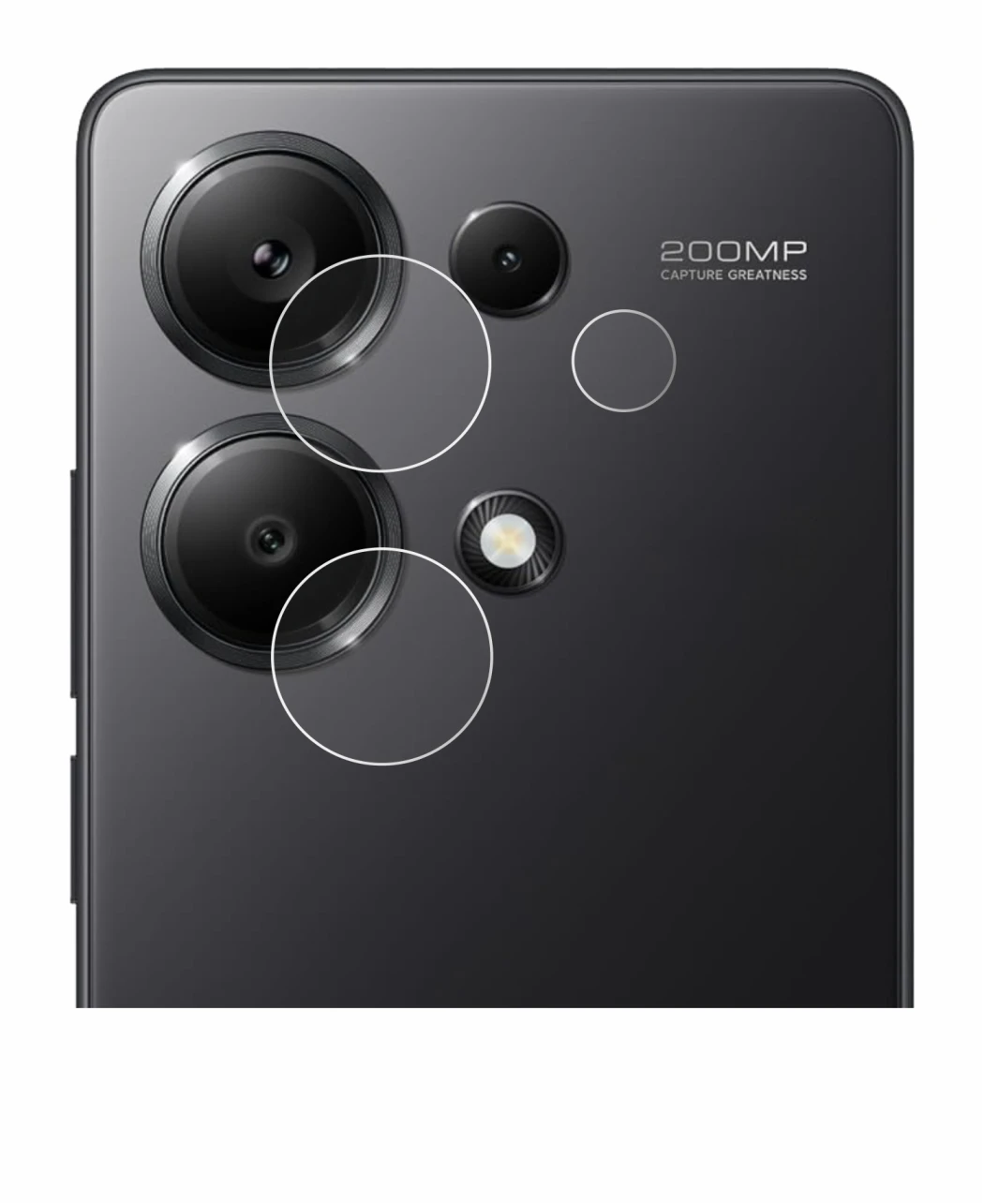 Image de l'appareil Xiaomi Redmi Note 13 Pro 4G (Caméra UNIQUEMENT) avec une grande variété de protections d'écran.