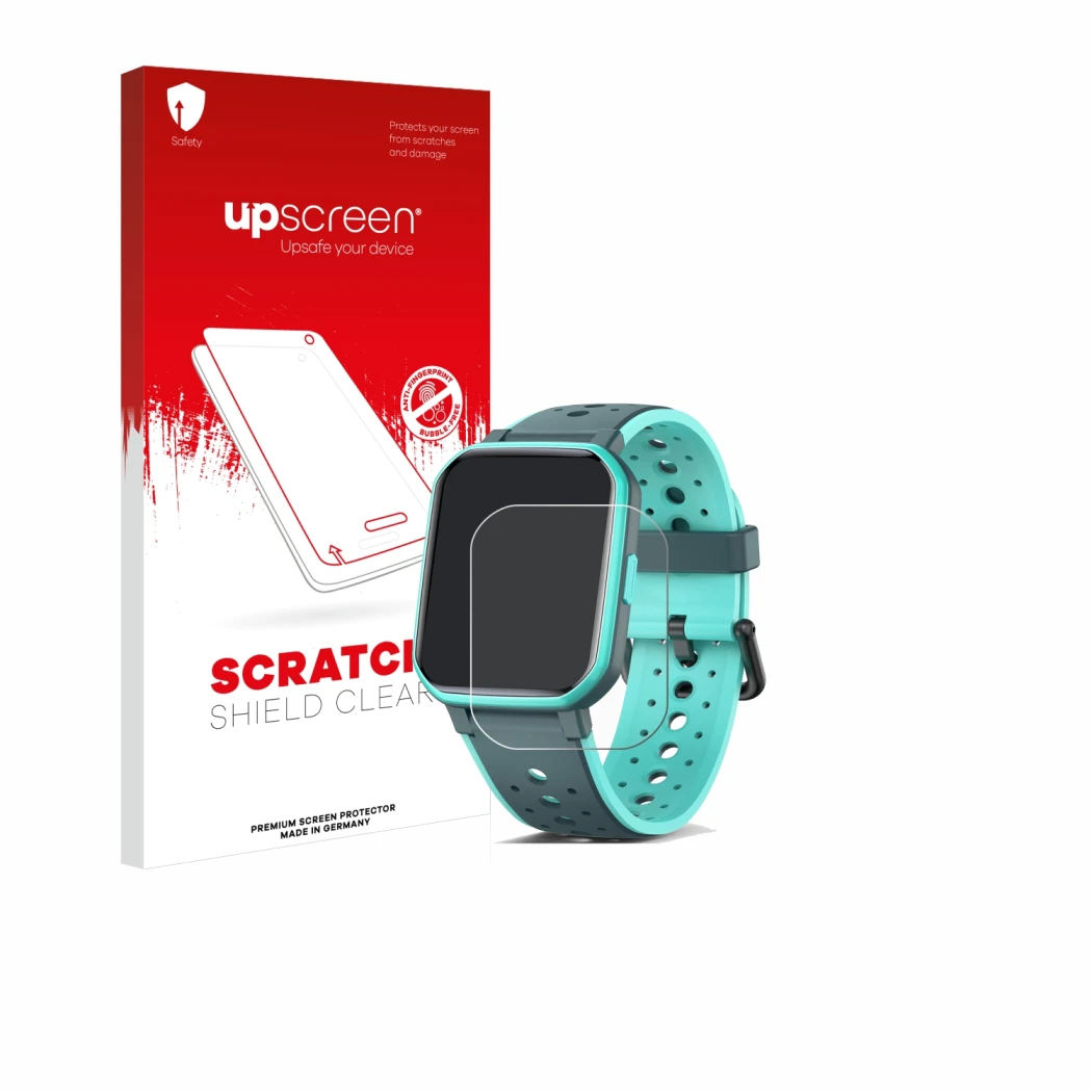 Face avant d’un emballage produit avec le logo de la marque upscreen. À côté, l’appareil Joyele H79 1.5