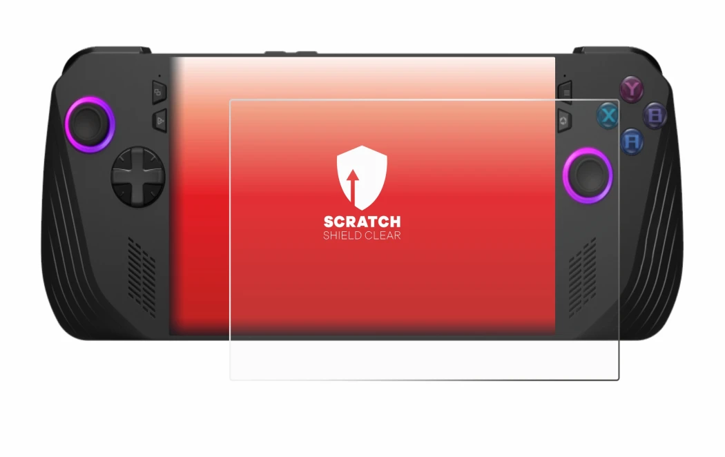 Image de l'appareil ASUS ROG Ally X (2024) avec une grande variété de protections d'écran.