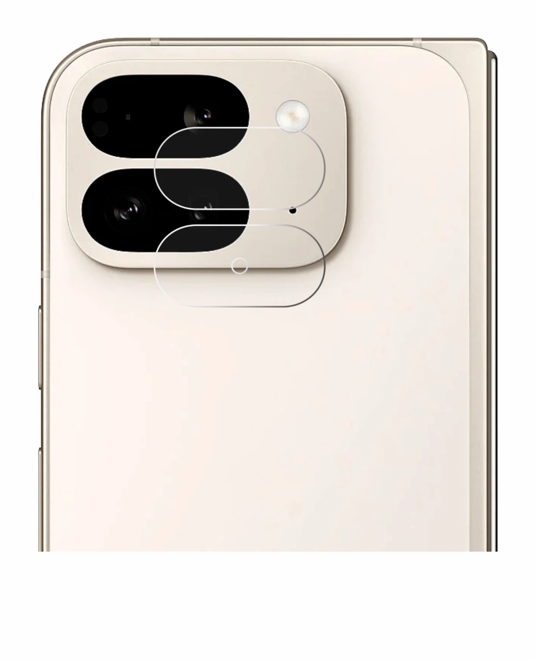 Image de l'appareil Google Pixel 9 Pro Fold (Caméra UNIQUEMENT) avec une grande variété de protections d'écran.