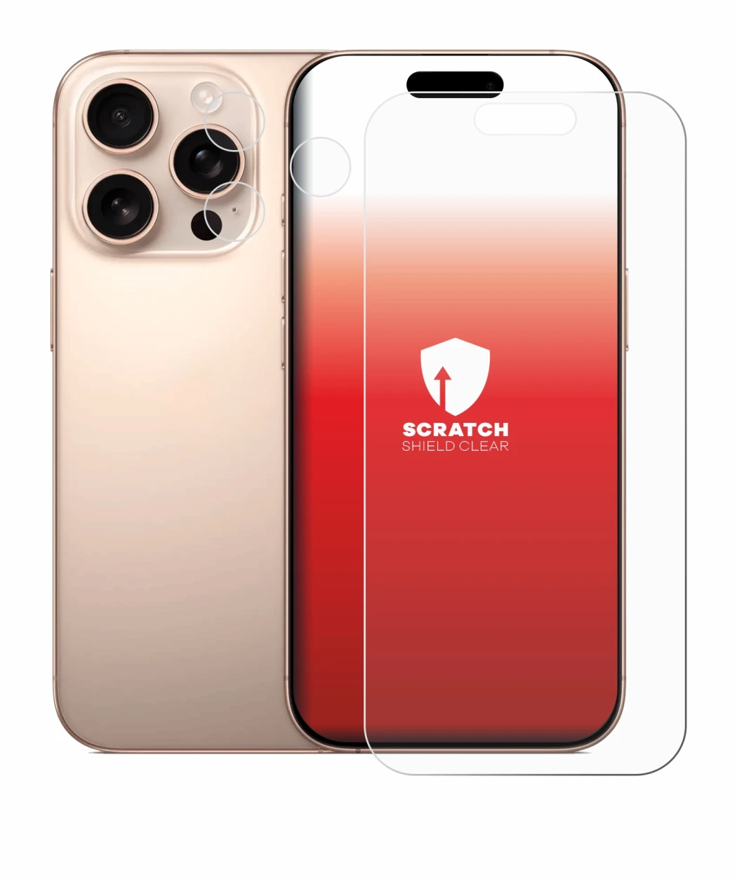 Image de l'appareil Apple iPhone 16 Pro (Avant+Caméra) avec une grande variété de protections d'écran.