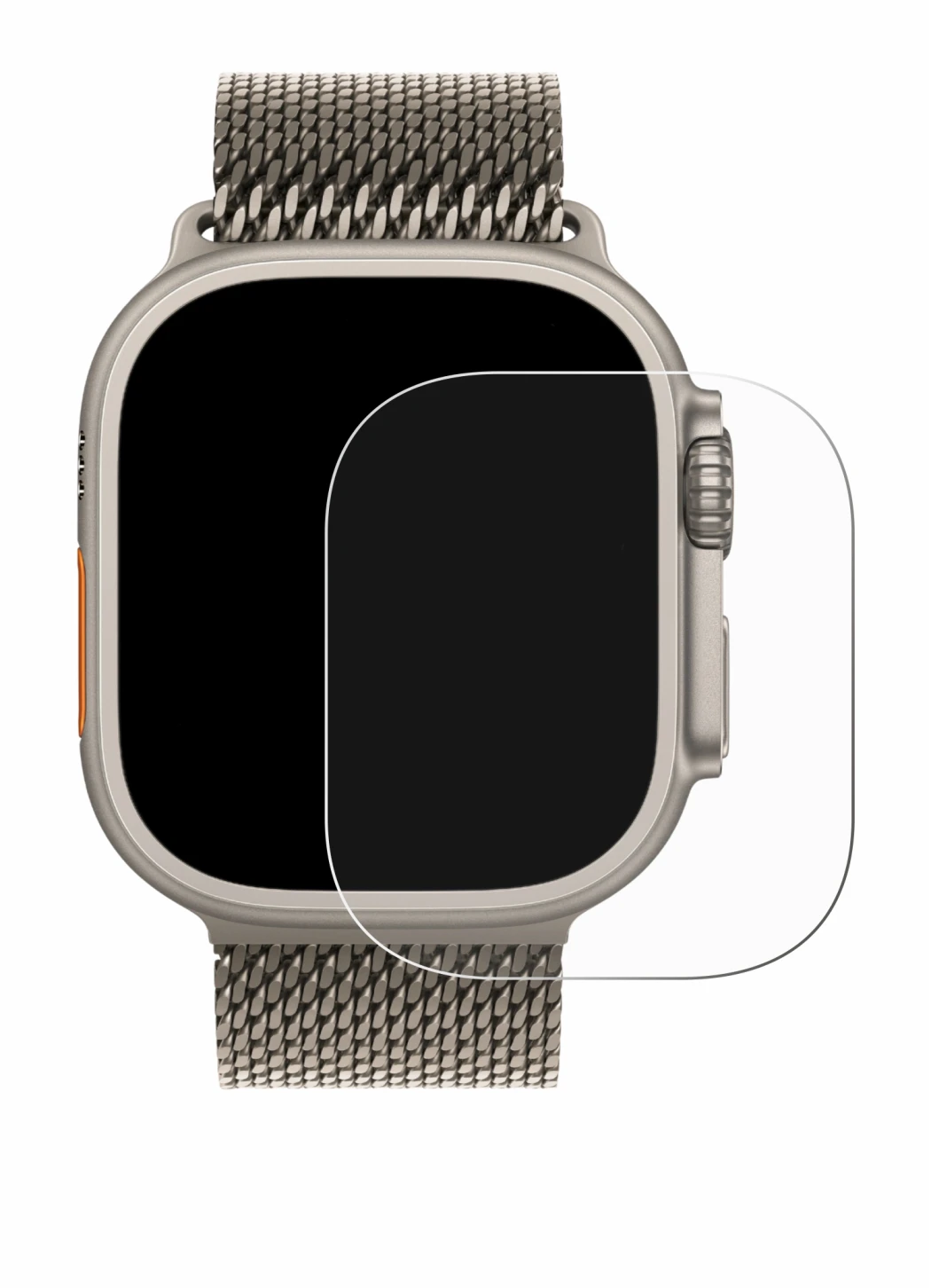 Image de l'appareil Apple Watch Ultra 3 (49 mm) avec une grande variété de protections d'écran.