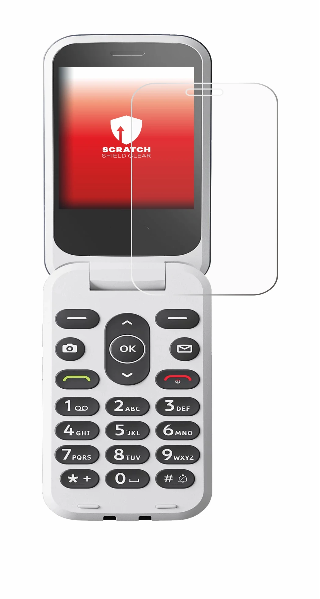 Image de l'appareil Doro 2820 avec une grande variété de protections d'écran.
