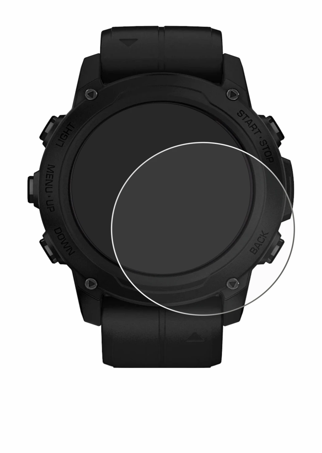 Image de l'appareil Garmin Descent G1 Solar avec une grande variété de protections d'écran.