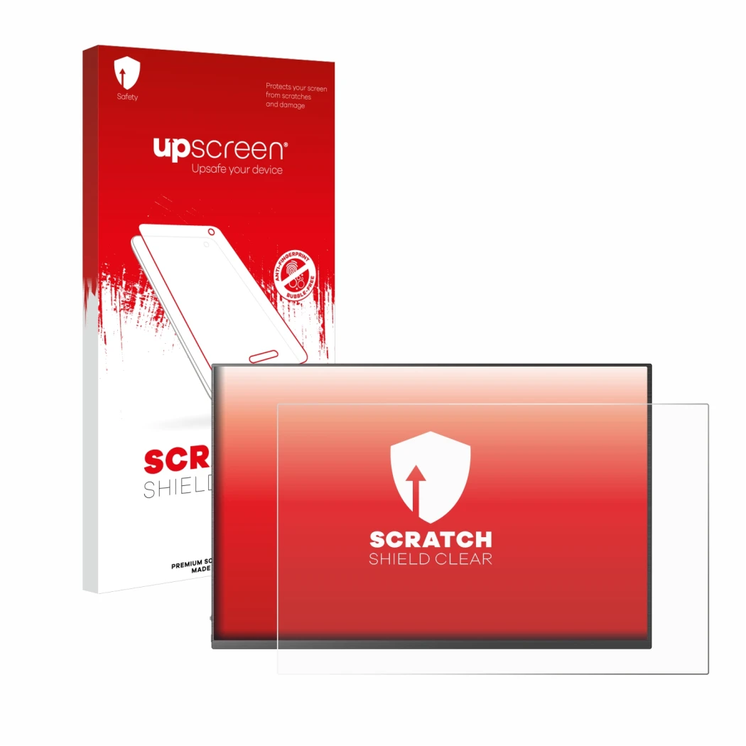 Face avant d’un emballage produit avec le logo de la marque upscreen. À côté, l’appareil Uperfect UGame K118 18
