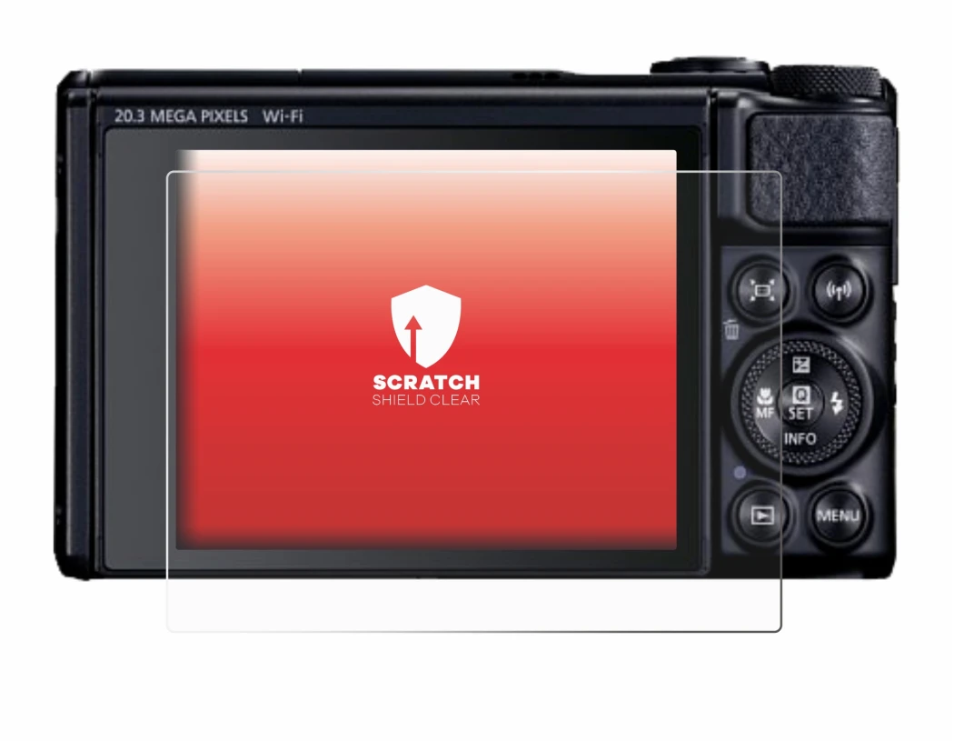 Image de l'appareil Canon PowerShot SX740 HS Lite avec une grande variété de protections d'écran.