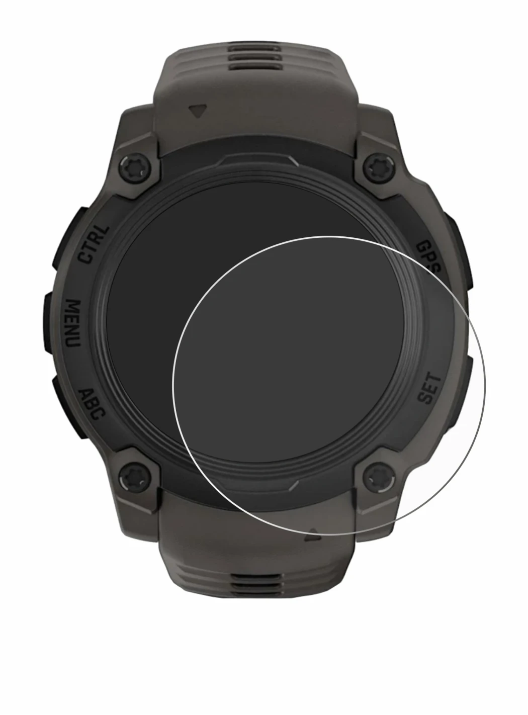 Image de l'appareil Garmin Instinct E (40 mm) avec une grande variété de protections d'écran.