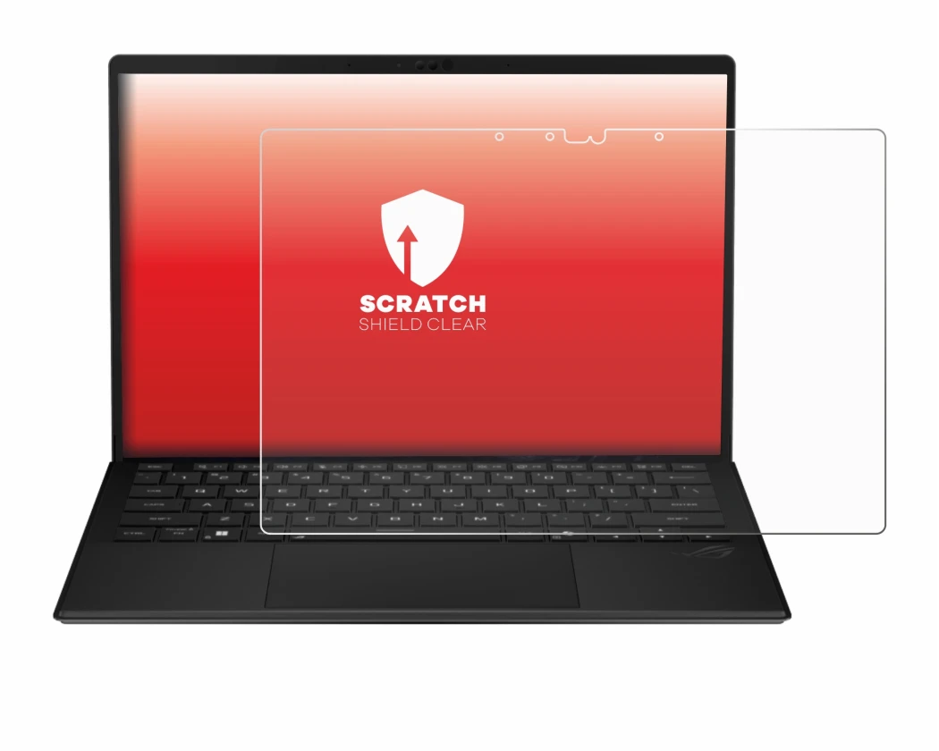 Image de l'appareil ASUS ROG Flow Z13 2025 avec une grande variété de protections d'écran.