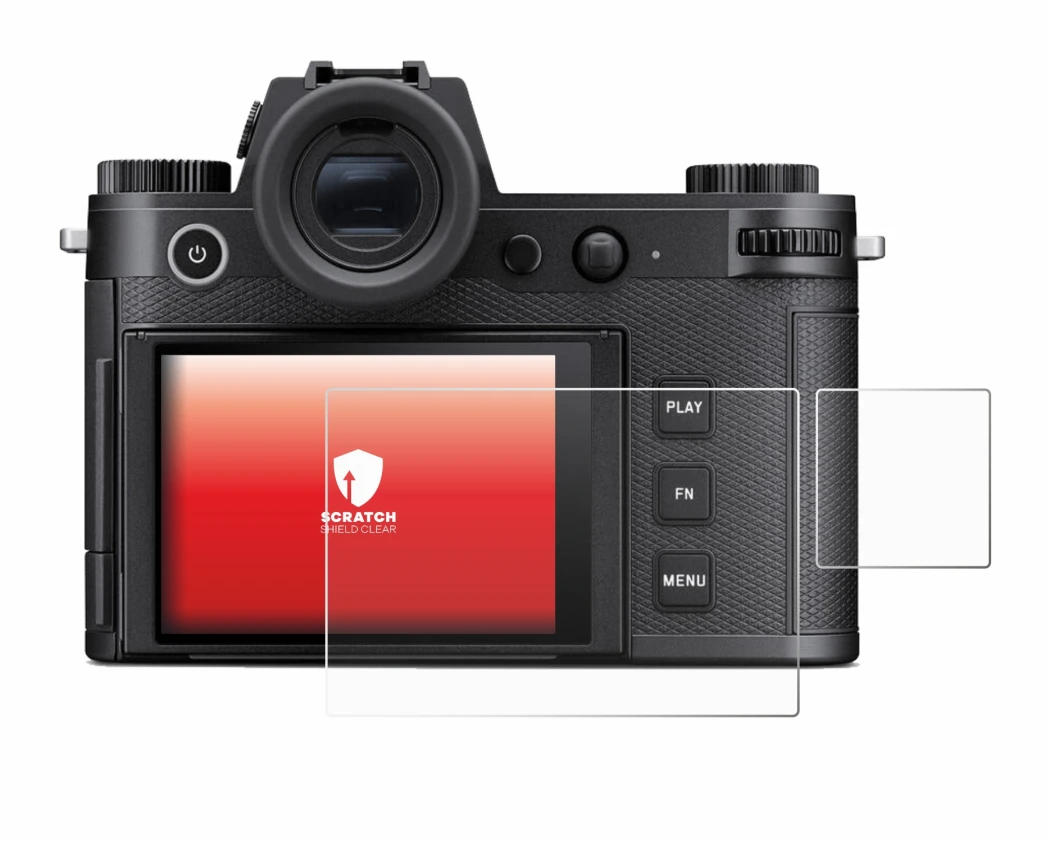 Image de l'appareil Leica SL3-S (Affichage + affichage des épaules) avec une grande variété de protections d'écran.