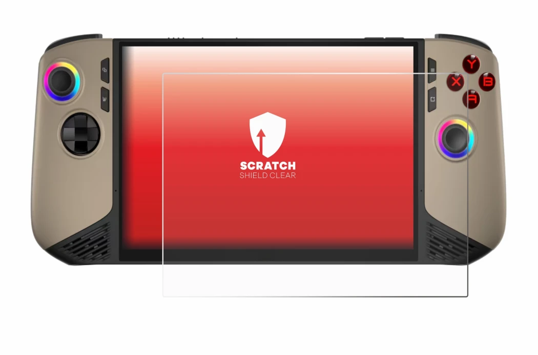 Image de l'appareil MSI Claw 8 AI+ avec une grande variété de protections d'écran.