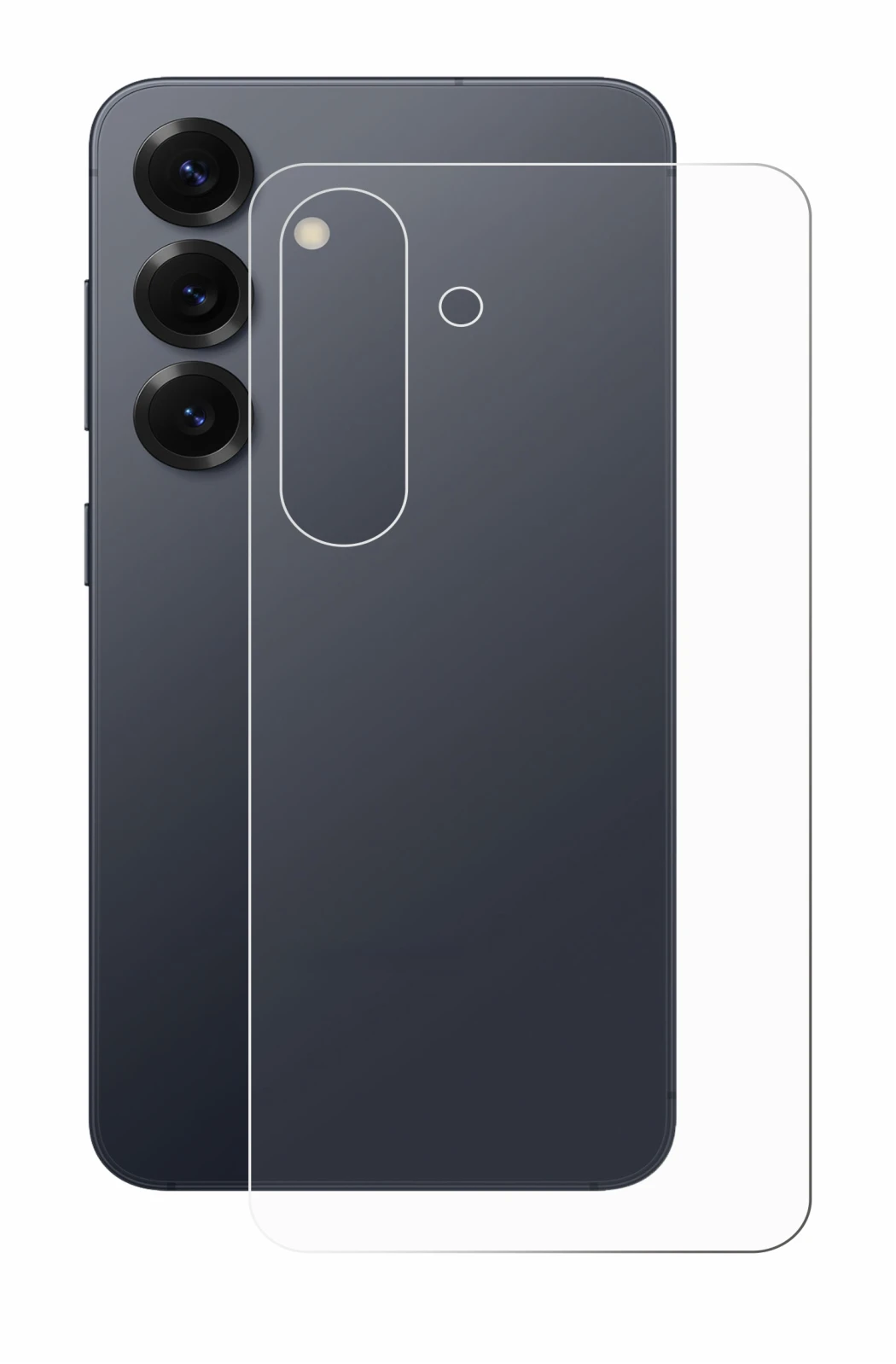 Image de l'appareil Samsung Galaxy S25 Enterprise Edition (Arrière) avec une grande variété de protections d'écran.