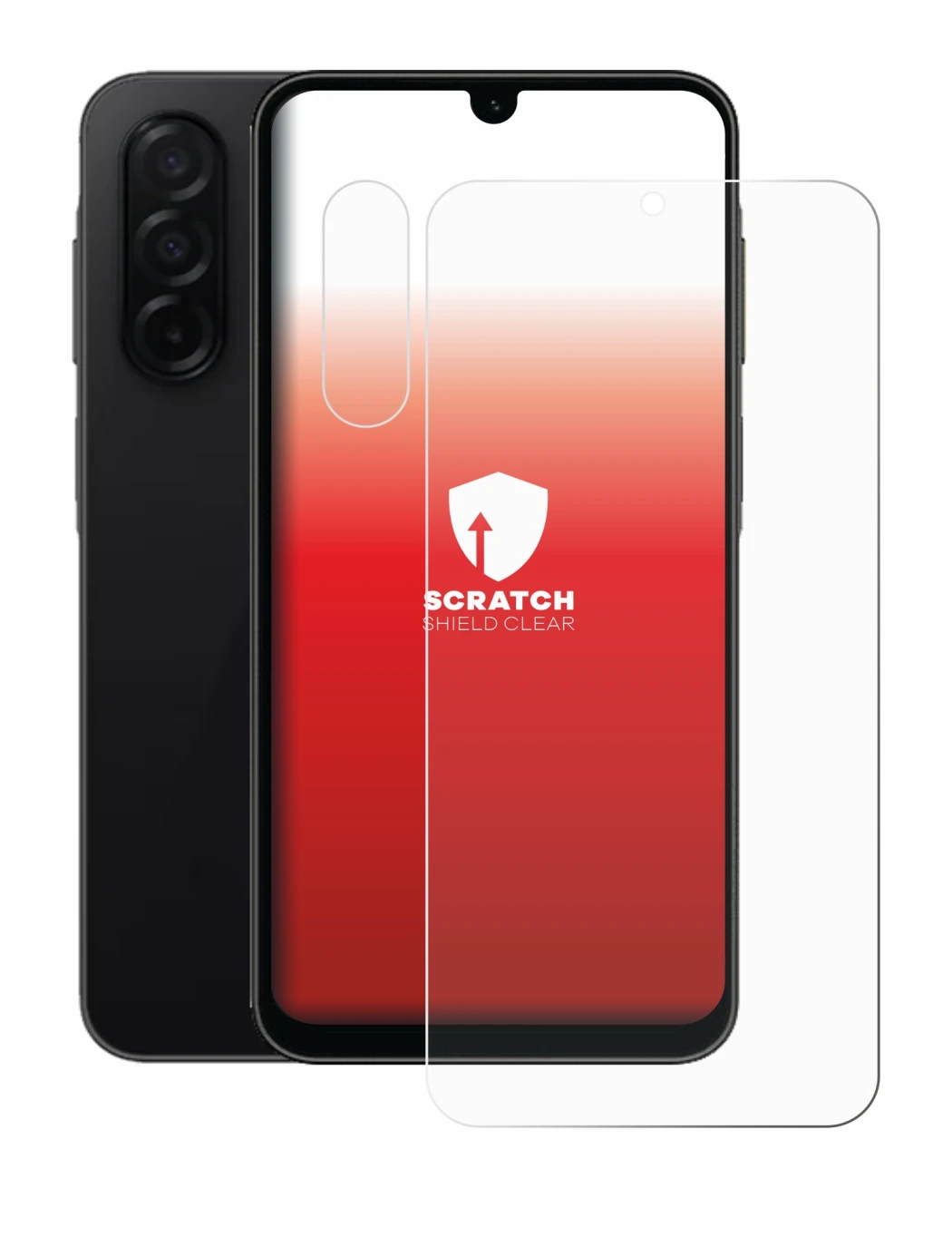 Image de l'appareil Samsung Galaxy A26 5G (Avant+Caméra) avec une grande variété de protections d'écran.